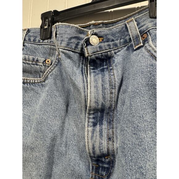 Vintage Levi's Jean Shorts Mens 36 Blue Denim 505 Orange Tab 90s Grunge Distress - Picture 3 of 13